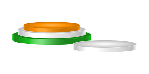 Indian tricolor 3D podium