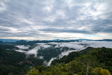 beautiful mountain mist sky scenery