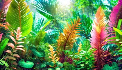 exotic leaves vivid colors