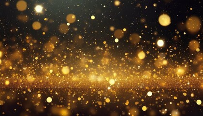 Fototapeta na wymiar scattered golden particles on a dark background fest