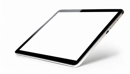 Foto op Plexiglas real tablet mockup with blank screen device screen mockup isolated on white background © Marcelo