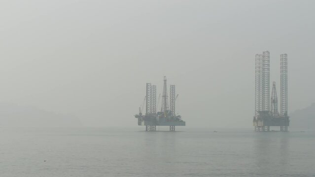 Oil platform on the coast of Limbe, Cameroon, Africa