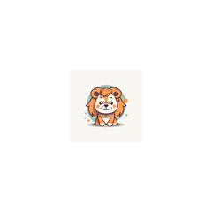 Obraz premium cute lion design logo