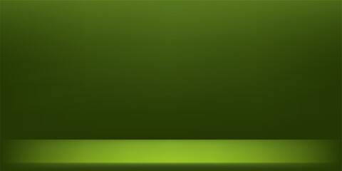 Fototapeta premium Abstract green gradient. Vector 3D Studio Green background. Minimal wall scene for mockup product display. Vector illustration.