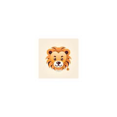 cute lion design logo