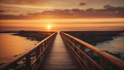 Fototapeta na wymiar Bridge at amazing sunset ,sunshine