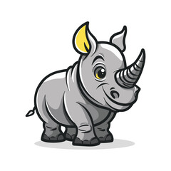 cute Rhino Logo cartoon