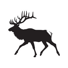 Deer head silhouette, elk head silhouette