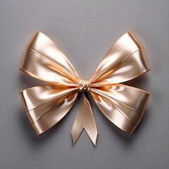 gold silver bow on light blue background, Ai Generated