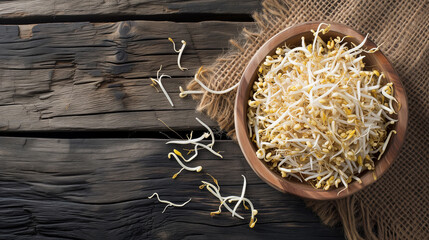 Chinese bean sprouts. Traditional Chinese, Japanese, Thai or Korean ingredients