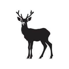 Deer head silhouette, elk head silhouette