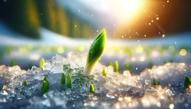 Emerging Life in the Thawing Snow

