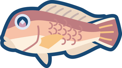 かわいいシロアマダイのイラスト