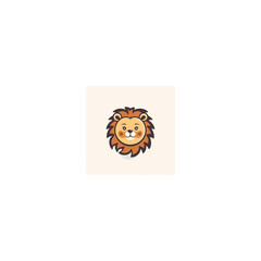 cute lion design logo