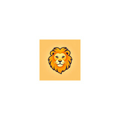 cute lion design logo