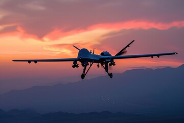 Fototapeta na wymiar Photo of Combat drone in the sky 