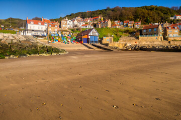 Runswick Bay, North Yorkshire, UK - The beach and village on a sunny morning, before the crowds...