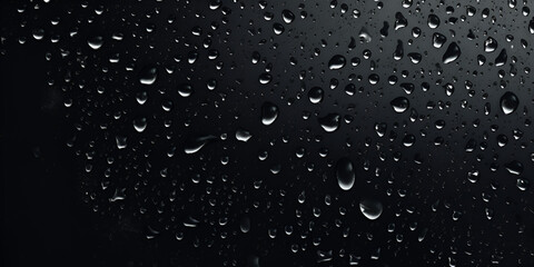  Black wet background raindrops for overlaying on window concept of autumn weather background  Water droplets on black background for wallpaper.  