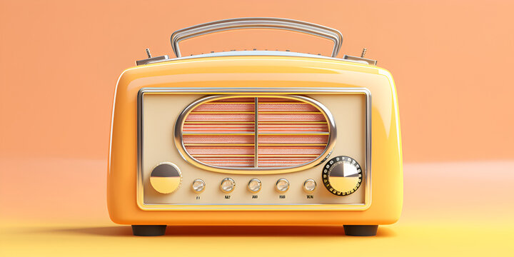 Vintage radio receiver on color background ,Vintage radio receiver on color background ,Retro radio receiver on color background,Radio a valvolet vintage,old tv on yellow background 