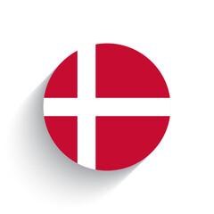 Obraz premium National flag of Denmark icon vector illustration isolated on white background.