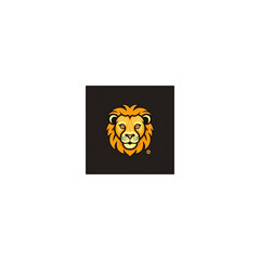 cute lion design logo