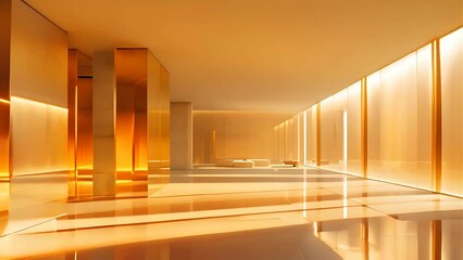 Walking in an architectural fantasy yellow minimalist design
