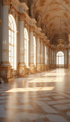 royal palace with a large hall and columns
