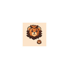 cute lion design logo