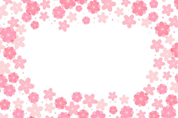 Spring flowers, blossoms, blooms, floral frame. Rectangular border with copy space on transparent background. Flat style vector illustration. Abstract geometric design. Concept seasonal banner