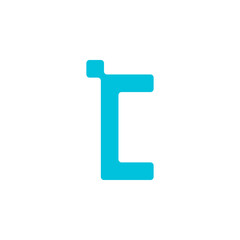 letter c in transparent background technology style