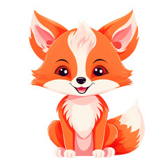 Obraz premium cute cartoon fox kids book nursery room decoration cartoon on transparent background illustration