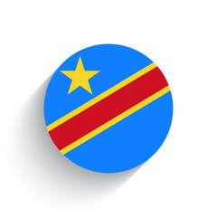 National flag of Democratic Republic of the Congo icon vector illustration isolated on white background.