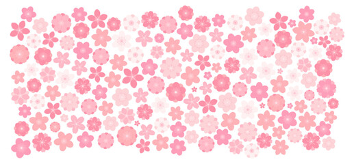 Spring flowers, blossoms, blooms, floral background. Flat style vector illustration on transparent. Abstract geometric design. Concept seasonal promotion, banner, advertising, poster, sale