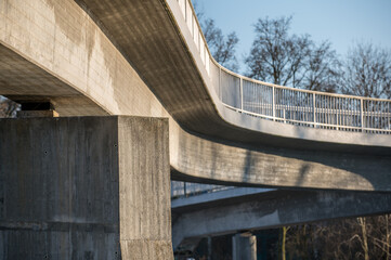 Detail Fußgängerbrücke Neckarsteg in Neckartenzlingen