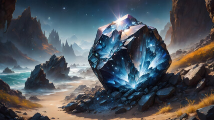 Obraz premium Gemstones, gems, minerals, gems in nature and white