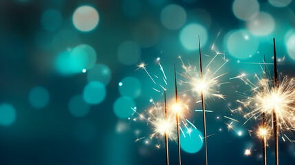 Beautiful creative holiday background with fireworks and sparkles