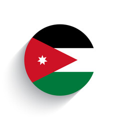 National flag of Jordan icon vector illustration isolated on white background.