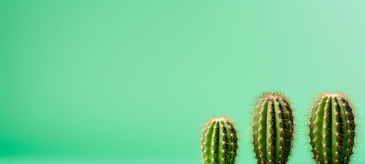 Cacti on a green background, generative AI