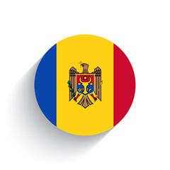 Obraz premium National flag of Moldova icon vector illustration isolated on white background.