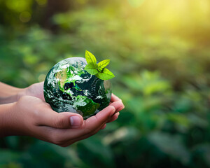Sustainable Living Environmentalist Hand Holding Green