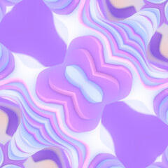 Artistic design in purple and white color scheme with abstract pattern. 3d rendering digital illustration