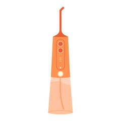 Oral irrigator. Flat dental water flosser. Cartoon vector illustration isolated on white background