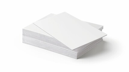 Stack of blank business card on white background with soft shadows. Vector illustration