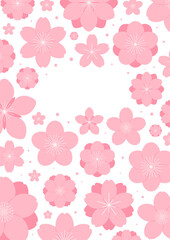 Spring flowers, blossoms, blooms, floral frame. Rectangular border with copy space on transparent background. Flat style vector illustration. Abstract geometric design. Concept seasonal banner