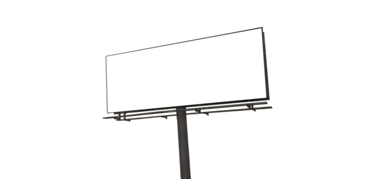 Empty Billboard Isolated for Template Design Social Media