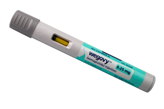 Wegovy pen .25 mg semaglutide injection isolated 