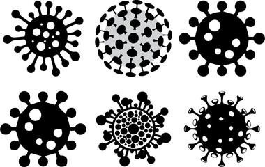 Virus Bacteria Cell Icons. Novel Coronavirus Bacteria. No Infection and Stop Coronavirus Concepts. Viral disease pharmaceutical poster, banner or flyer idea. High HD resolution medical illustration.