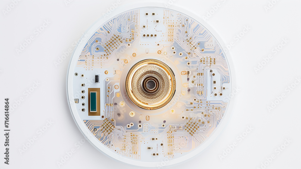 Aufkleber white computer chip light fluorescent button isolated on the background computer graphics website design
