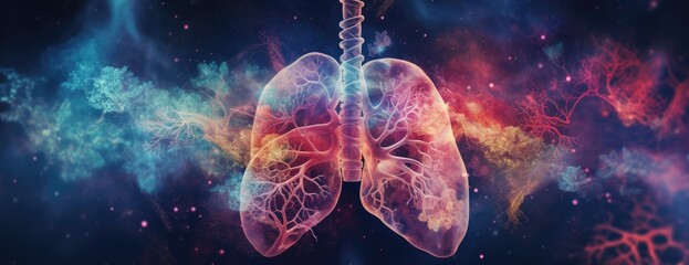 Cutting-edge healthcare with a futuristic approach, centered on advanced medical research and innovation for lung health.