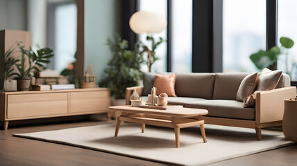 Obraz premium Capturing Style Close-Up Photography of Miniature Furniture in Living Room - AI
